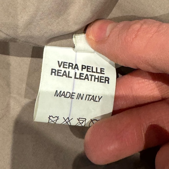 Light blue Leather Jacket FROM FLORENCE Sz L - Picture 7 of 7